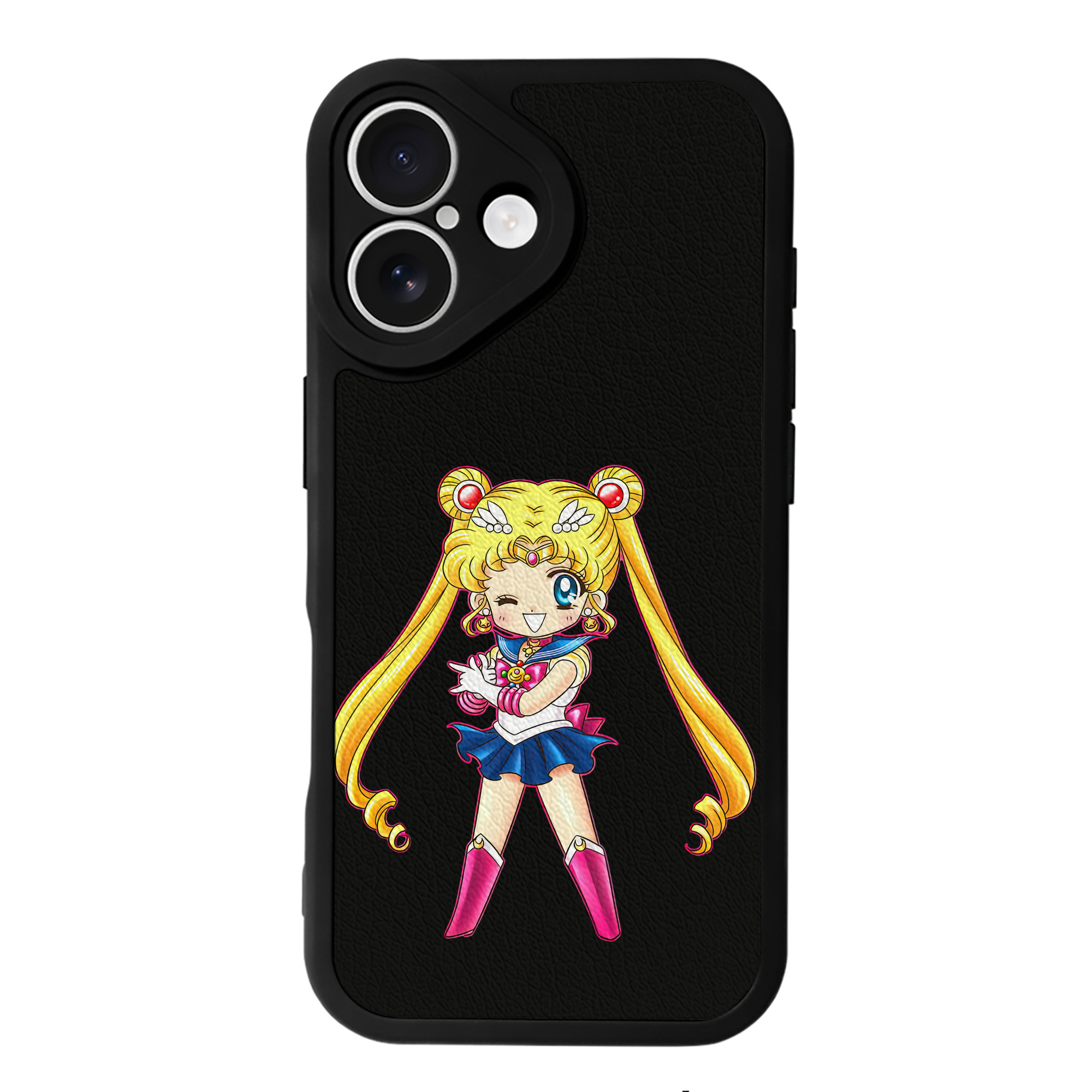 （画像用） 美少女戦士セーラームーン 月野 うさぎ つきの うさぎ Sailor Moon Tsukino Usagi 【iPhone 16シリーズ対応】シリコンスマホケース（レザー調） 材質：シリコン